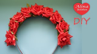 Бутоны Роз на Ободке / Rosebuds on the Rim. kanzashi tutorial