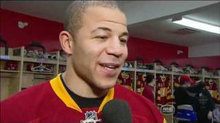 Jarome Iginla talks pregame about Calgary hosting Heritage Classic