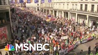 Massive Protests In London As President Donald Trump Meets With The Queen, PM | Hardball | MSNBC
