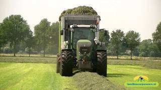 Loonbedrijf Jennissen met de Fendt 822 + Pottinger en Fendt 930 + Claas Cargos