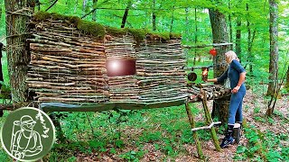 ???? Подвесное укрытие из веток и мха для выживания в глуши