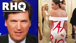 Tucker Carlson's CREEPY Reaction To AOC's Outfit