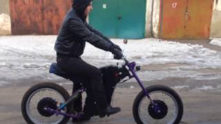 Полноприводный электро байк. Custom electric Bike. Тесты.