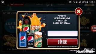 Okey 101 plus ta günde 5 defa pepsi şifresi kullanma