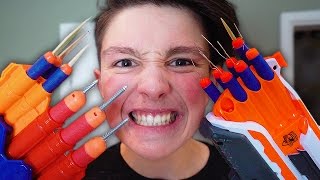 MOST DANGEROUS TOY OF ALL TIME!!! *BLOOD WARNING* (EXTREME NERF GUN CHALLENGE)