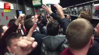 Arsenal Fans on The Brussels Metro