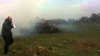T-34/85 tank firing