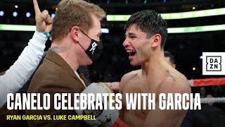 Canelo Celebrates With Ryan Garcia, Shares Special Moment With Him In Locker Room