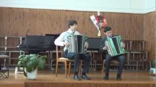 Дуэт баянистов. Башкирская песня "Танец". The duo accordionists