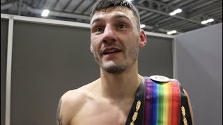 AND THE NEW! - LEIGH WOOD REACTS TO STOPPAGE WIN & BECOMING NEW FEATHERWEIGHT COMMONWEALTH CHAMPION