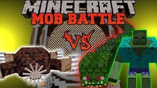 GIANT MOLE VS NAGA, MUTANT ZOMBIE, & BULL - Minecraft Mob Battles - Mods