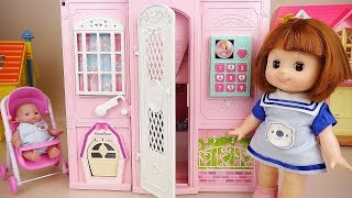 Baby doll house toys two story floors baby doli play