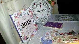 اخيرااااا جبت أجندة مفكرة 2018 وكمان  coloring book   من مفكره برضو