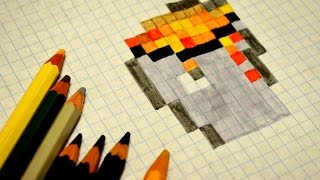 Как нарисовать по клеточкам ведро с лавой из игры майнкрафт/ Minecraft