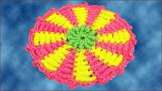 Вязание коврика. Коврик крючком. Витые столбики. Столбики крючком. (rug crochet)