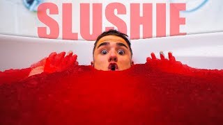 BATH TUB FULL OF SLUSHIE! (Slush Puppie Bath Filling) *INSANE*