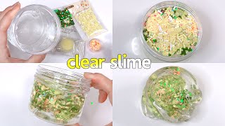 【ASMR】クリアスライムにイエロー系パーツを混ぜる【音フェチ Slime 슬라임】