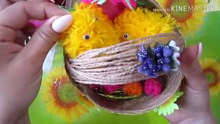 Мастер клас! корзинка своими руками из жгута (шпагатной нитки) поделки на пасху весенний декор. DIY.