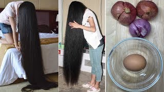How long hair grows and thicken with onions and egg !! Super fast hair growth challenge!