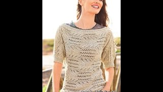 Вязаные Летние Кофты Спицами для Женщин - 2108 / Knitted Summer Sweatshirts for Women