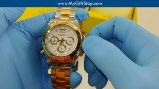 Invicta 9212 Speedway Men's White Dial Chrono Quartz Watch Video