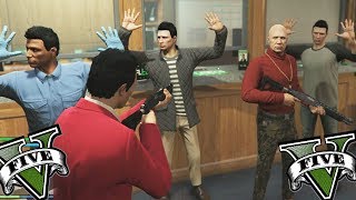 GTA V POP LIFE - EL PEOR ATRACO A BANCO CON REHENES!! XDD