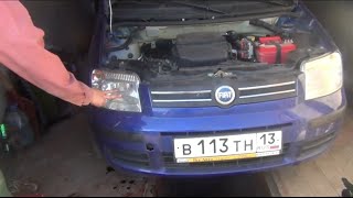 Замена лампы ближнего дальнего света H4 на Fiat - Panda