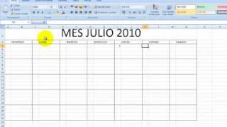 COMO HACER UN CALENDARIO EN EXCEL