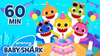 [1 HOUR] Shark Family Happy Birthday Song | Happy Birthday to You Song 