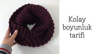 Tığ işi Kolay örgü Boyunluk Tarifi