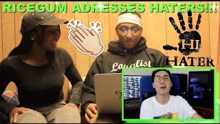 Couple Reacts : "Message To ALL My Haters (Diss Track)" By Ricegum Reaction!!!