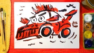 Рисуем Гоночную Машину | Как нарисовать Машину | Урок рисования для детей, Машинки Петрушки