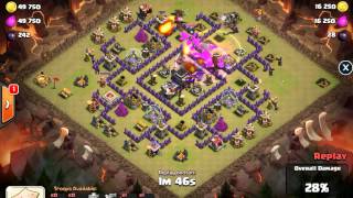 COC  Clan war bằng Golem và Rồng townhall9 ăn 3sao