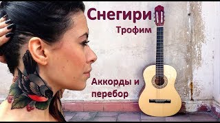 Как играть песню "Снегири" Трофима на гитаре без баррэ (подробный разбор)