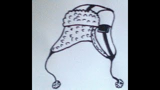 Как нарисовать шапку ушанку - How to draw a hat with a fur hat - 如何绘制耳罩帽子