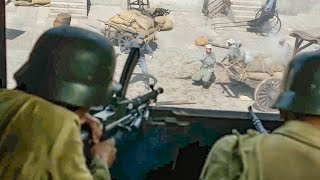 敵軍在二樓埋伏，不料共軍側面突破，一顆雷把他們全部消滅！