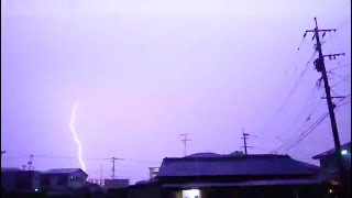熊本　激しい雷雨に　ウェザーリポーターから動画報告