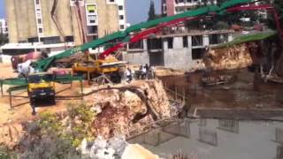 Block F - pouring concrete raft foundation