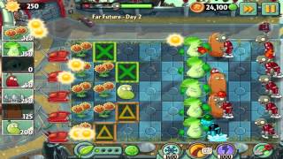 Plants vs Zombies 2: Far Future Day 2 Walkthrough