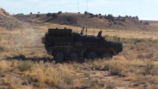 Stryker mounted 120mm RMS6L mortar firing