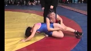 Спорт. Женская борьба. Чемпионат Кыргызстана-2006. Кубатбек кызы Гулина–Айзада Жаналиева.