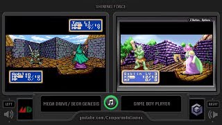 Shining Force (Sega Genesis vs GBA) Side by Side Comparison (Mega Drive vs GBA) Game Boy Player