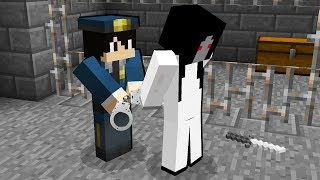 Коп арестовал Слендерину в Майнкрафт! Нуб Слендермен и Slenderina в Minecraft Сериал!
