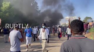 Sudan: Crowds of anti-coup activists demonstrate against military government in Khartoum
