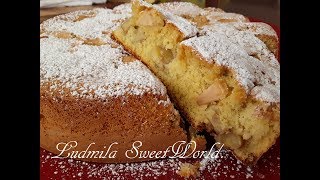 Яблочно-банановый пирог - шарлотка.