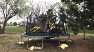 Trampoline double backflip fail