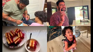 Cute Daddy  Daughter Moment - Cleaning & Getting Back to Routine After Vacation- Finger Jello Recipe