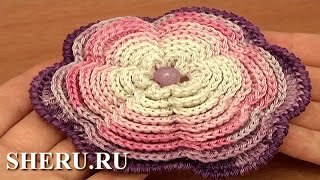 How To Crochet Layered Flower Урок 87 Многоярусный цветок крючком