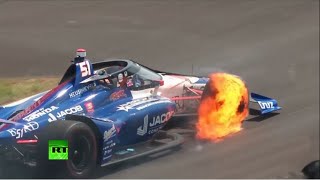 WATCH: Dramatic crash occurs in final laps at Indy 500