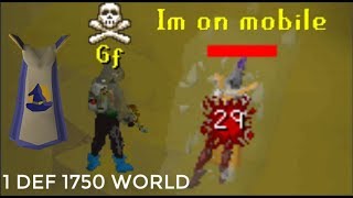 He was in the WILDERNESS on MOBILE (1750 world) ft. Tokkul from 200 Jads
